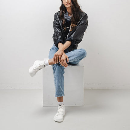 Rebound High Top / לבן מלא / סניקרס ברפוט / נעלי יחפנים