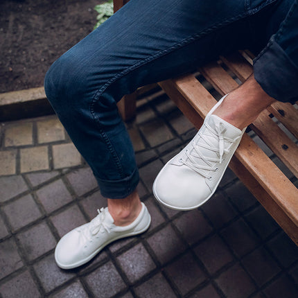 Ahinsa Vida sneakers - White color shoes women & men barefoot אהינסה ברפוט סניקרס יוניסקס נעלי ברפוט ברפוט בצבע לבן לנשים ולגברים