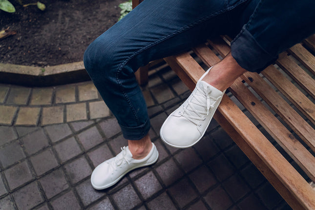 Ahinsa Vida sneakers - White color shoes women & men barefoot אהינסה ברפוט סניקרס יוניסקס נעלי ברפוט ברפוט בצבע לבן לנשים ולגברים
