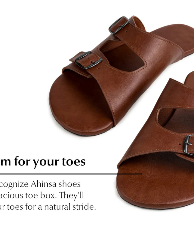 Ahinsa brown - Brown sandals women & men barefoot אהינסה brown סנדלים ברפוט בצבע Brown לנשים ולגברים