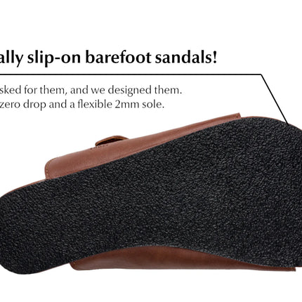 Ahinsa brown - Brown sandals women & men barefoot אהינסה brown סנדלים ברפוט בצבע Brown לנשים ולגברים