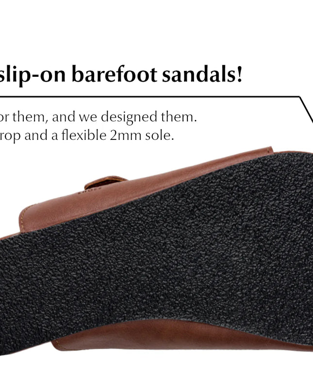 Ahinsa brown - Brown sandals women & men barefoot אהינסה brown סנדלים ברפוט בצבע Brown לנשים ולגברים