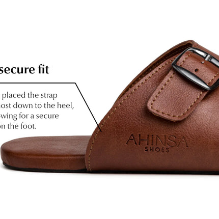 Ahinsa brown - Brown sandals women & men barefoot אהינסה brown סנדלים ברפוט בצבע Brown לנשים ולגברים