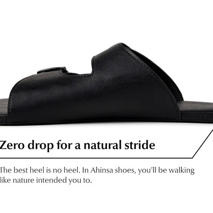 Ahinsa black כפכפי ברפוט אהינסה - Black sandals women & men barefoot אהינסה black כפכפי ברפוט אהינסה סנדלים ברפוט בצבע Black לנשים ולגברים
