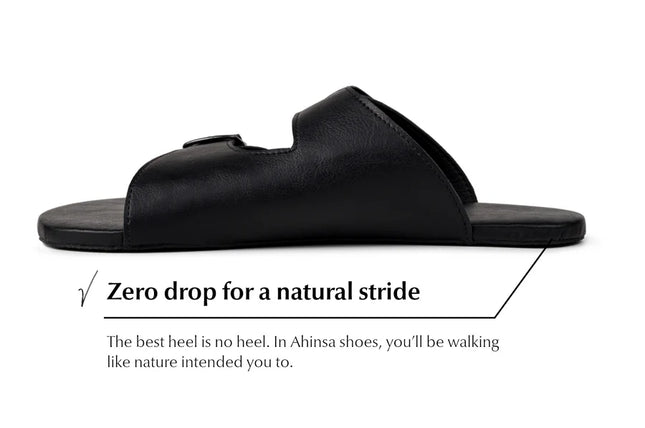 Ahinsa black כפכפי ברפוט אהינסה - Black sandals women & men barefoot אהינסה black כפכפי ברפוט אהינסה סנדלים ברפוט בצבע Black לנשים ולגברים