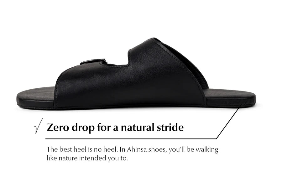 Ahinsa barefoot sandals black Unisex כפכפי ברפוט אהינסה