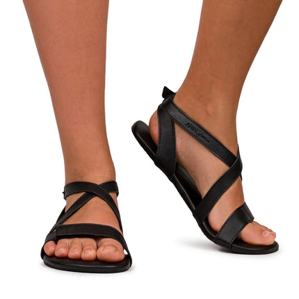 Ahinsa Hava - Black sandals women & men barefoot אהינסה Hava סנדלים ברפוט בצבע Black לנשים ולגברים