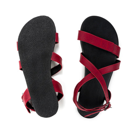 Ahinsa Hava - Burgundy sandals women & men barefoot אהינסה Hava סנדלים ברפוט בצבע Burgundy לנשים ולגברים