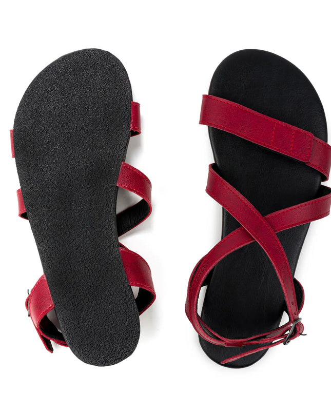 Ahinsa Hava - Burgundy sandals women & men barefoot אהינסה Hava סנדלים ברפוט בצבע Burgundy לנשים ולגברים