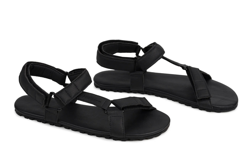 Ahinsa Adventure - black Trekking Sandals אהינסה אדוונצ׳ר סנדלי ברפוט שחורות טבעוניות יוניסקס
