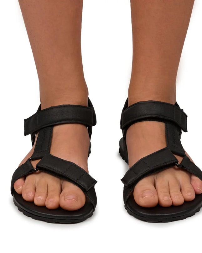 Ahinsa Adventure - Black sandals women & men barefoot אהינסה Adventure סנדלים ברפוט בצבע Black לנשים ולגברים