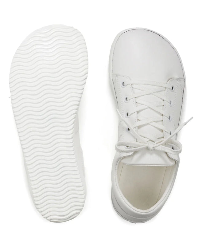 Ahinsa Vida sneakers - White color shoes women & men barefoot אהינסה ברפוט סניקרס יוניסקס נעלי ברפוט ברפוט בצבע לבן לנשים ולגברים