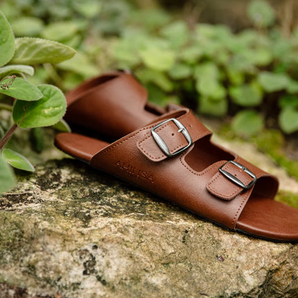 Ahinsa brown - Brown sandals women & men barefoot אהינסה brown סנדלים ברפוט בצבע Brown לנשים ולגברים
