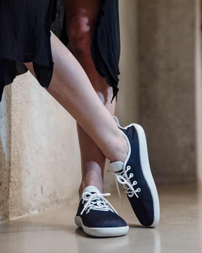 Ahinsa Flow - Navy Blue sneakers women & men barefoot אהינסה Flow סניקרס ברפוט בצבע כחול נייבי לנשים ולגברים