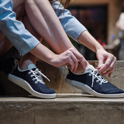 Ahinsa Flow - Navy Blue sneakers women & men barefoot אהינסה Flow סניקרס ברפוט בצבע כחול נייבי לנשים ולגברים