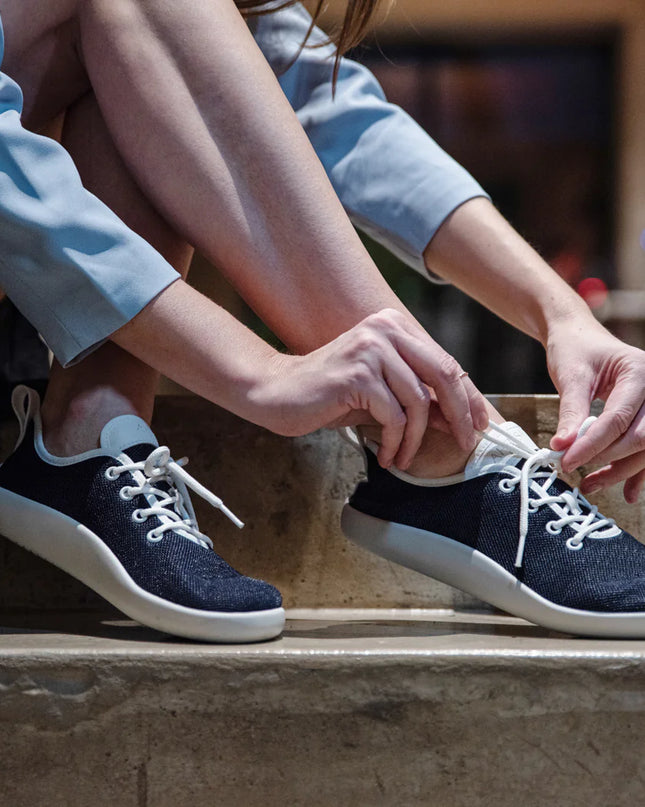 Ahinsa Flow - Navy Blue sneakers women & men barefoot אהינסה Flow סניקרס ברפוט בצבע כחול נייבי לנשים ולגברים