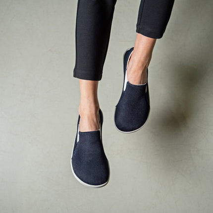 Ahinsa slip on   navy - Navy slip-on women & men barefoot אהינסה slip on   navy סליפ-און ברפוט בצבע Navy לנשים ולגברים
