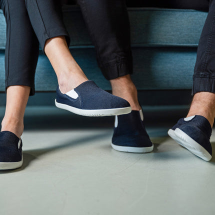 Ahinsa slip on   navy - Navy slip-on women & men barefoot אהינסה slip on   navy סליפ-און ברפוט בצבע Navy לנשים ולגברים