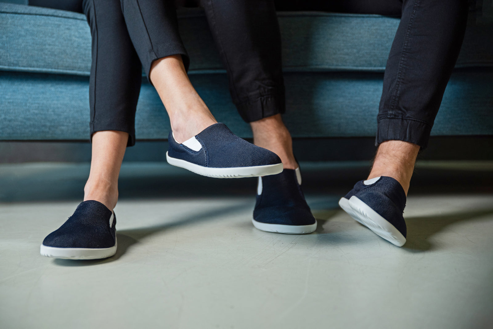 Ahinsa slip on barefoot vegan navy - Unisex אהינסה ברפוט סניקרס