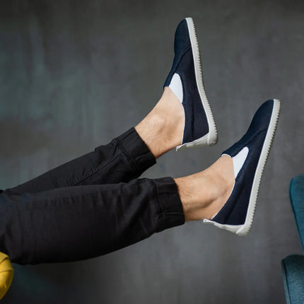 Ahinsa slip on   navy - Navy slip-on women & men barefoot אהינסה slip on   navy סליפ-און ברפוט בצבע Navy לנשים ולגברים