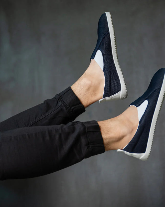 Ahinsa slip on   navy - Navy slip-on women & men barefoot אהינסה slip on   navy סליפ-און ברפוט בצבע Navy לנשים ולגברים