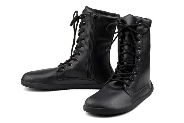 Ahinsa Jaya - Black boots women barefoot אהינסה Jaya מגפיים ברפוט בצבע שחור לנשים