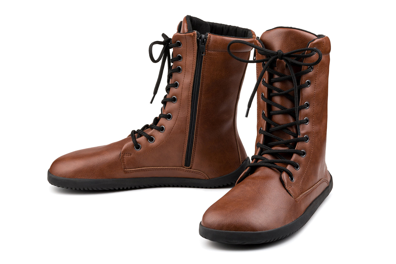 Ahinsa Jaya - Brown zip up barefoot boots woman אהינסה גאיה מגפי ברפוט לנשים בחום