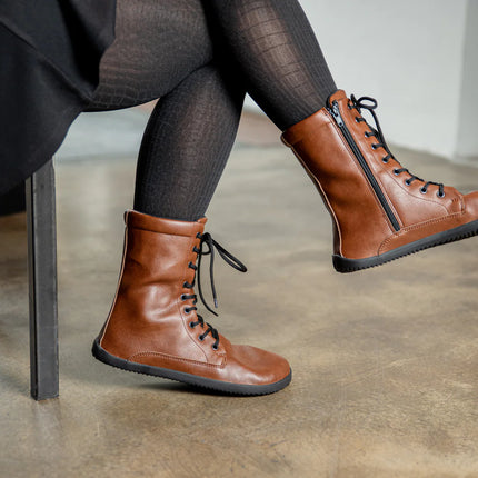 Ahinsa Jaya - Brown boots women barefoot אהינסה Jaya מגפיים ברפוט בצבע חום לנשים