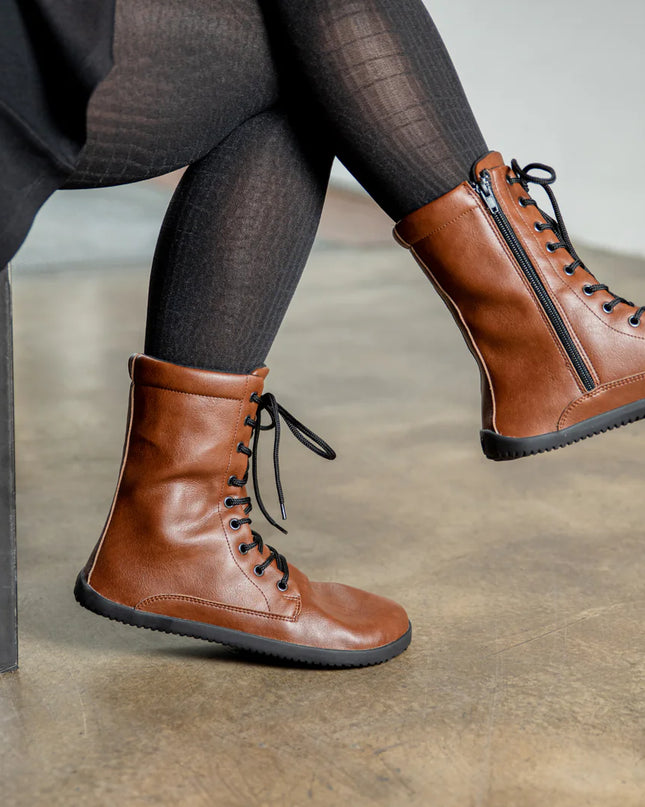 Ahinsa Jaya - Brown boots women barefoot אהינסה Jaya מגפיים ברפוט בצבע חום לנשים