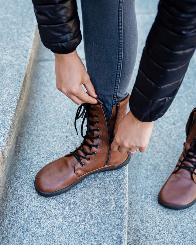Ahinsa Jaya - Brown boots women barefoot אהינסה Jaya מגפיים ברפוט בצבע חום לנשים