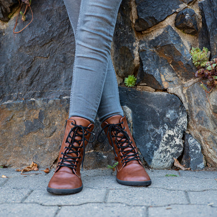 Ahinsa Jaya - Brown boots women barefoot אהינסה Jaya מגפיים ברפוט בצבע חום לנשים