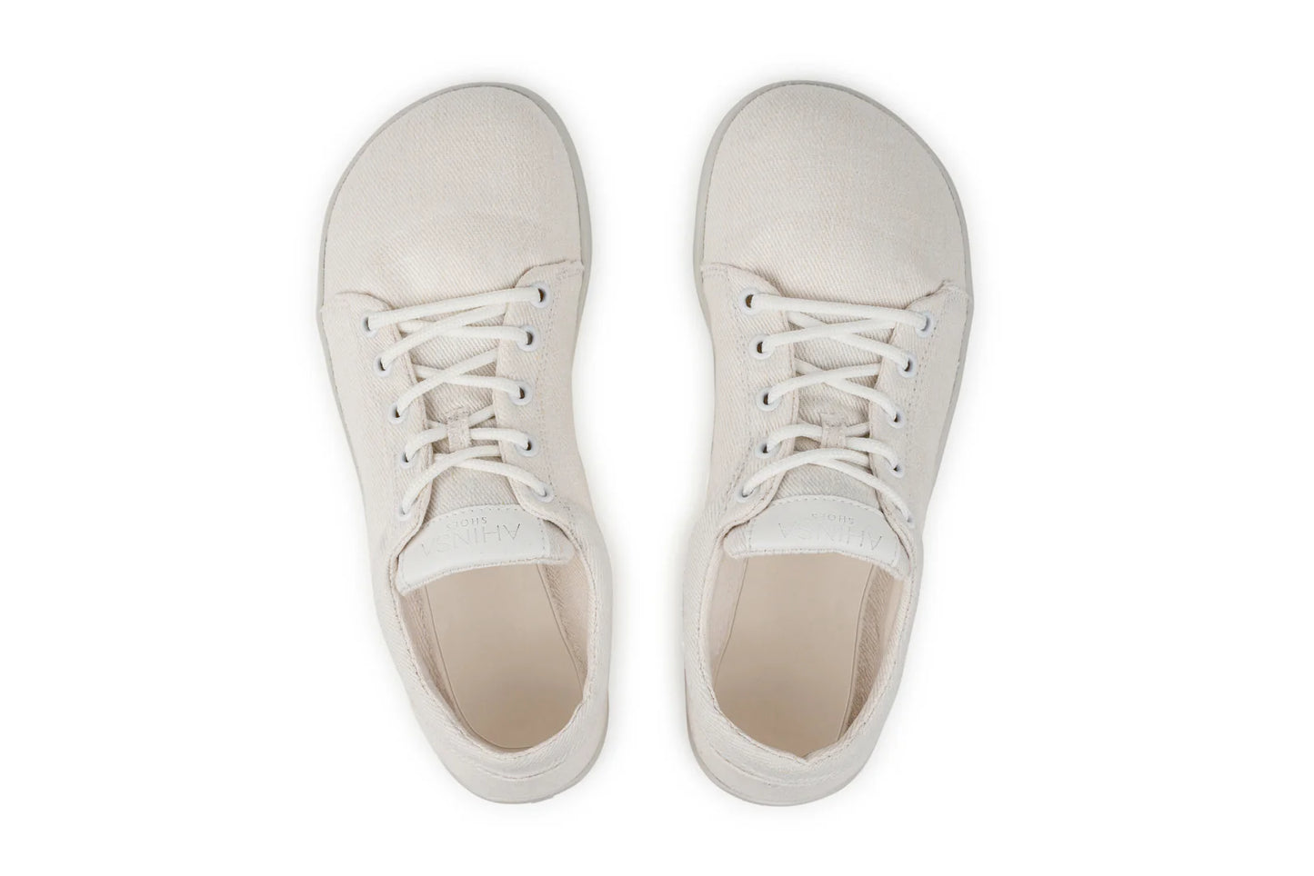 Ahinsa Vida Hemp white unisex barefoot vegan sneakers סניקרס ברפוט טבעוניות יוניסקס