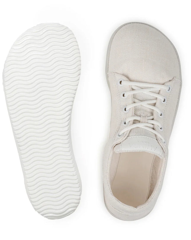 Ahinsa Vida Hemp - White sneakers women & men barefoot אהינסה Vida Hemp סניקרס ברפוט בצבע White לנשים ולגברים