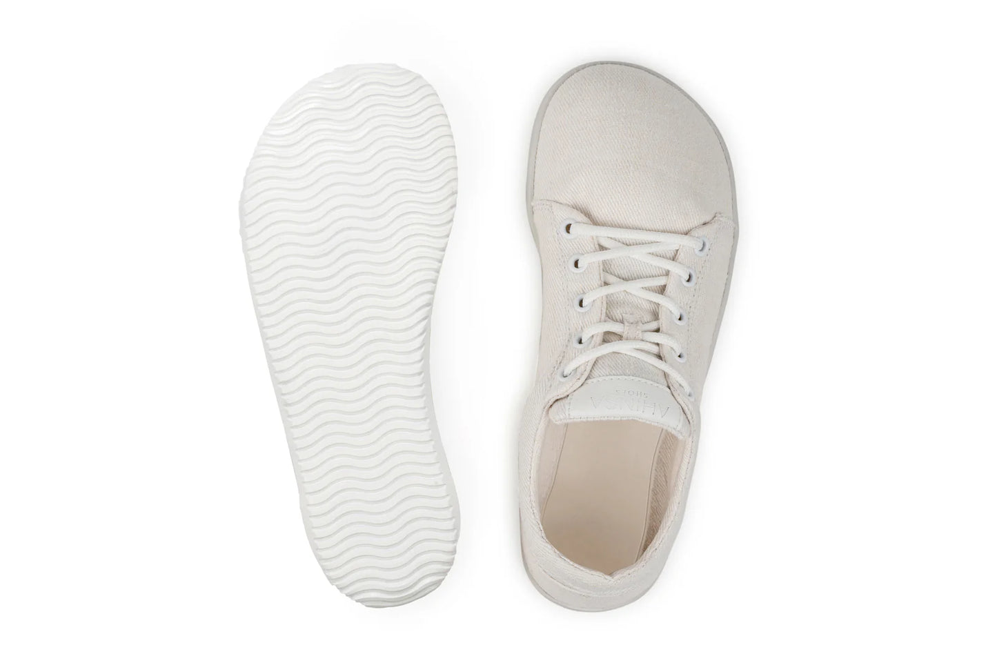 Ahinsa Vida Hemp white unisex barefoot vegan sneakers סניקרס ברפוט טבעוניות יוניסקס