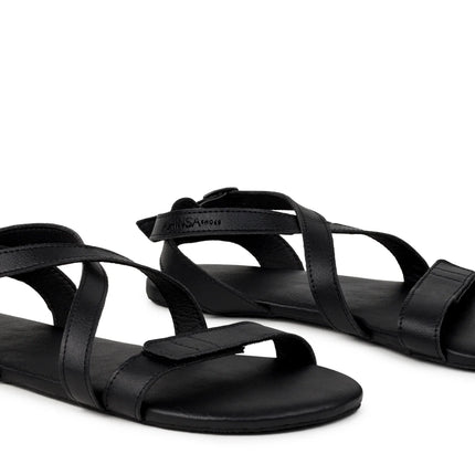 Ahinsa Hava - Black sandals women & men barefoot אהינסה Hava סנדלים ברפוט בצבע Black לנשים ולגברים