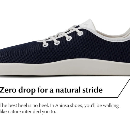 Ahinsa Flow - Navy Blue sneakers women & men barefoot אהינסה Flow סניקרס ברפוט בצבע כחול נייבי לנשים ולגברים