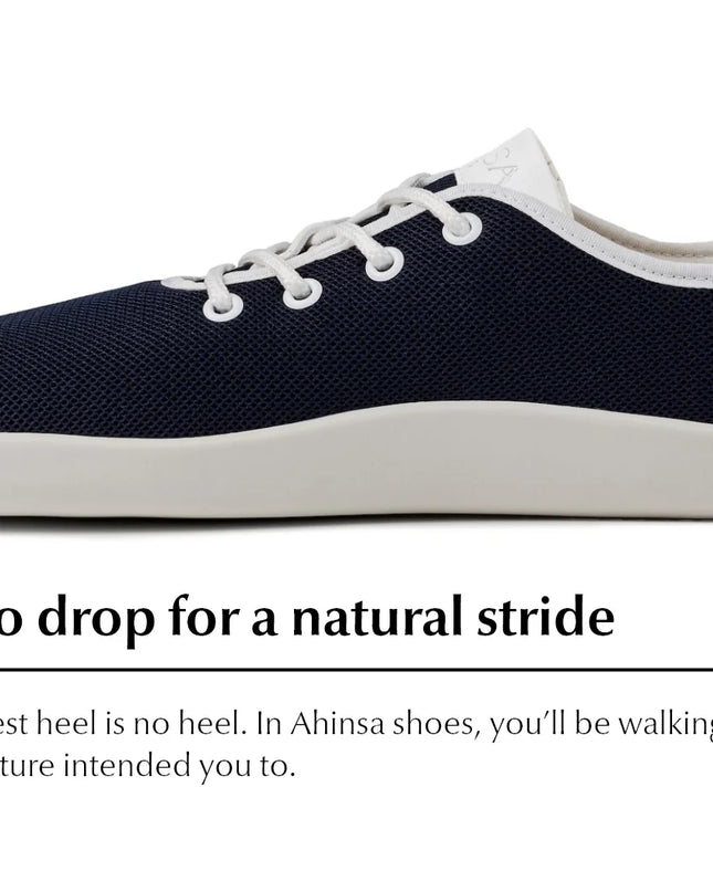 Ahinsa Flow - Navy Blue sneakers women & men barefoot אהינסה Flow סניקרס ברפוט בצבע כחול נייבי לנשים ולגברים