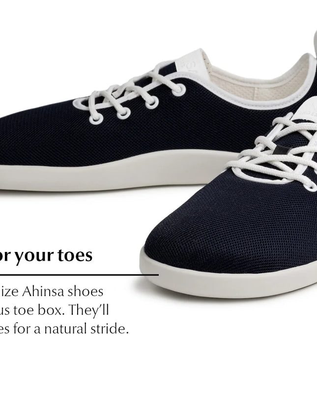Ahinsa Flow - Navy Blue sneakers women & men barefoot אהינסה Flow סניקרס ברפוט בצבע כחול נייבי לנשים ולגברים