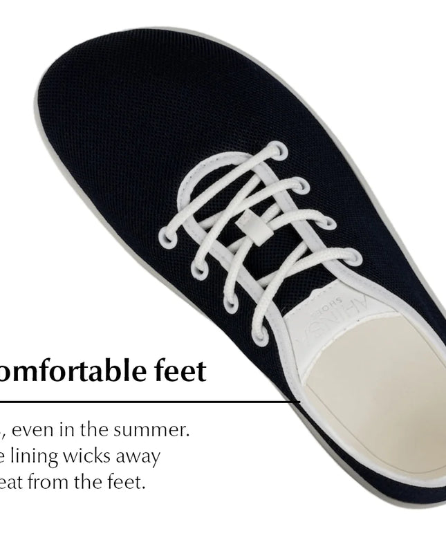 Ahinsa Flow - Navy Blue sneakers women & men barefoot אהינסה Flow סניקרס ברפוט בצבע כחול נייבי לנשים ולגברים