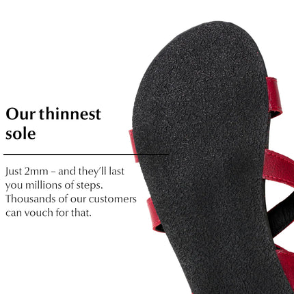 Ahinsa Hava - Burgundy sandals women & men barefoot אהינסה Hava סנדלים ברפוט בצבע Burgundy לנשים ולגברים