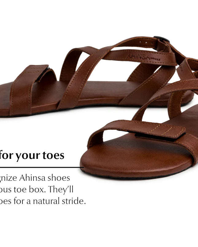Ahinsa Hava - Brown sandals women & men barefoot אהינסה Hava סנדלים ברפוט בצבע Brown לנשים ולגברים