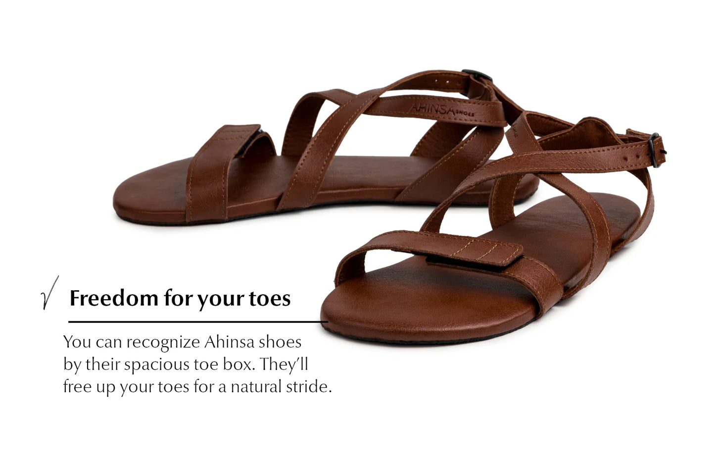 Ahinsa Hava 2.0 brown vegan barefoot sandals סנדלי ברפוט טבעוניים