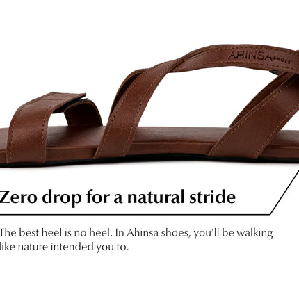 Ahinsa Hava - Brown sandals women & men barefoot אהינסה Hava סנדלים ברפוט בצבע Brown לנשים ולגברים