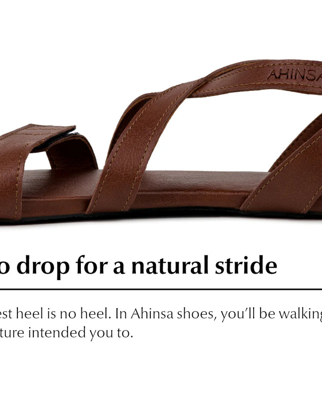 Ahinsa Hava - Brown sandals women & men barefoot אהינסה Hava סנדלים ברפוט בצבע Brown לנשים ולגברים