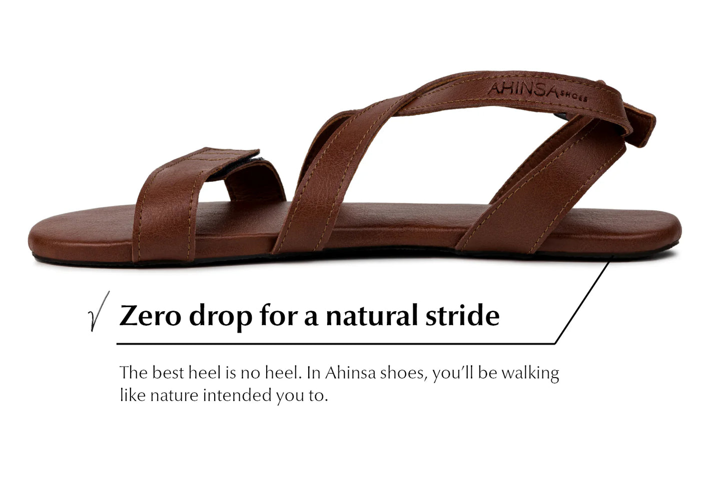 Ahinsa Hava 2.0 brown vegan barefoot sandals סנדלי ברפוט טבעוניים