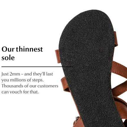 Ahinsa Hava - Brown sandals women & men barefoot אהינסה Hava סנדלים ברפוט בצבע Brown לנשים ולגברים