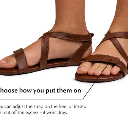 Ahinsa Hava - Brown sandals women & men barefoot אהינסה Hava סנדלים ברפוט בצבע Brown לנשים ולגברים