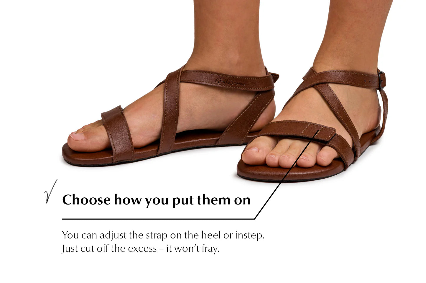 Ahinsa Hava 2.0 brown vegan barefoot sandals סנדלי ברפוט טבעוניים