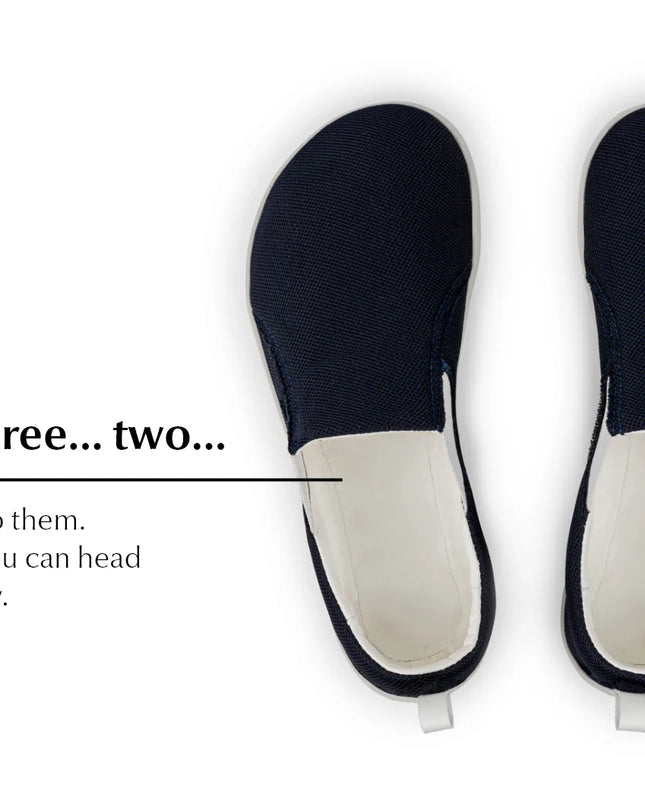 Ahinsa slip on   navy - Navy slip-on women & men barefoot אהינסה slip on   navy סליפ-און ברפוט בצבע Navy לנשים ולגברים