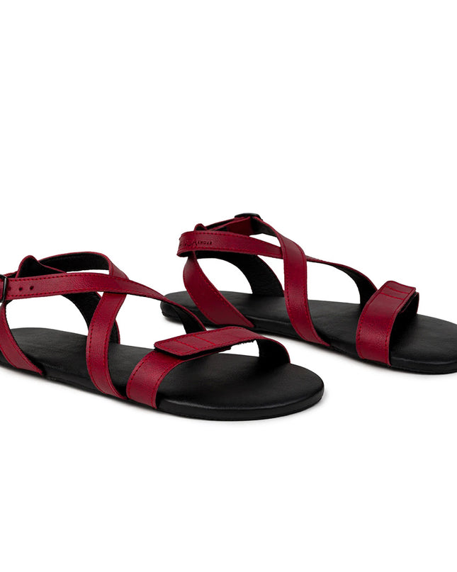Ahinsa Hava - Burgundy sandals women & men barefoot אהינסה Hava סנדלים ברפוט בצבע Burgundy לנשים ולגברים